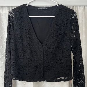 Abercrombie & Fitch Black Lace Crop Top/Size Medium